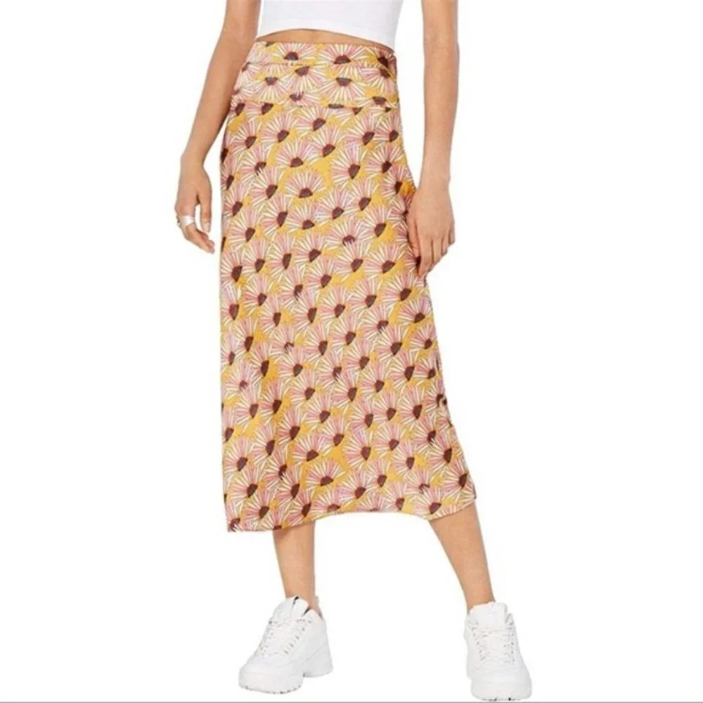 Free People Normani‎ printed bias cut skirt